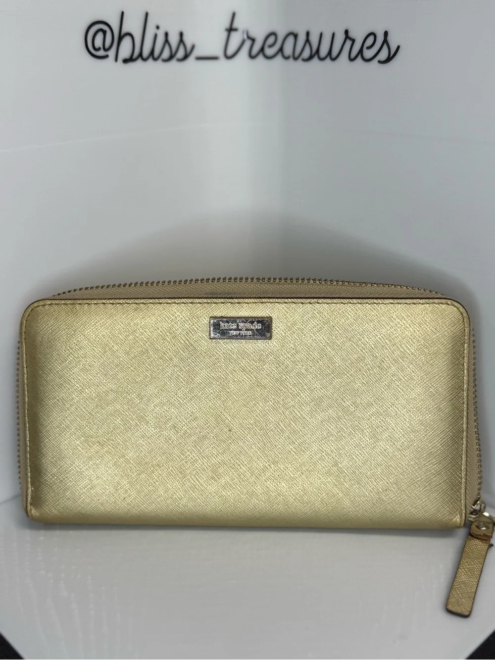 Kate Spade Metallic Gold Zip-Around Wallet